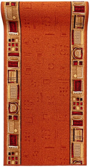 Loper Antislip per Tappeti - Disegno Moderno - Dimensioni 120 x 275 cm - Colori Terracotta/Rosso Scuro