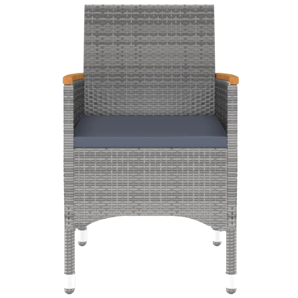 Set da Pranzo per Giardino 3 pz in Polyrattan Grigio 3058467
