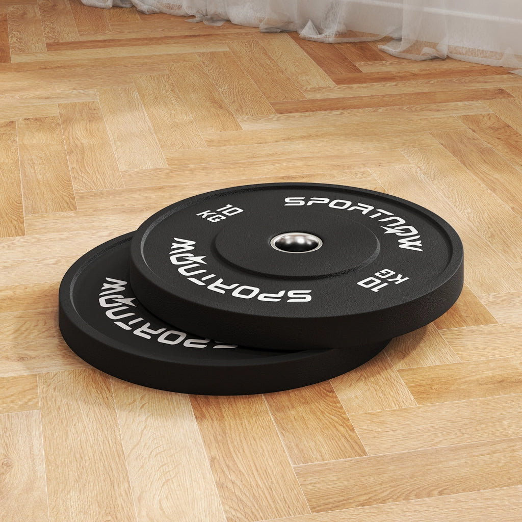 Dischi Pesi 10kg Gomma ¨C Minimal ¨C Nero 2''