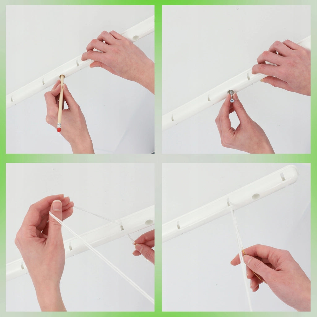 Stendibiancheria da soffitto KADAX per bagno, 6 barre, 190 cm, resistente e robusto.