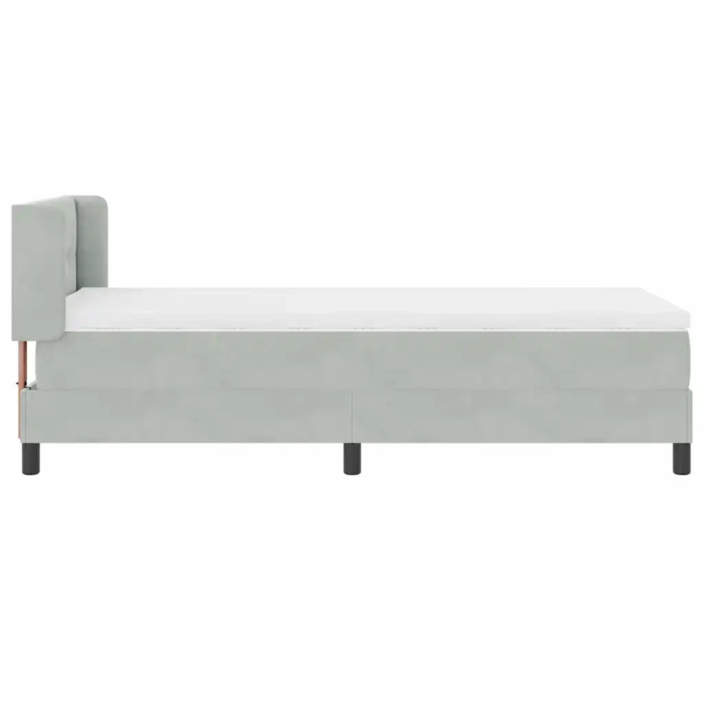 Letto a molle con testiera Grigio chiaro 190 x 90 cm Velluto 3341444