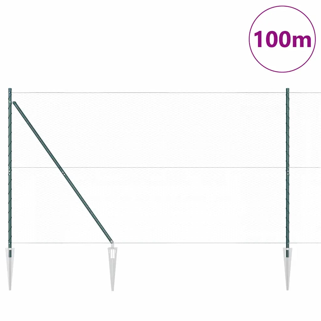 Palo della recinzione Verde 100 x 1,6 m (rete da 25 mm)