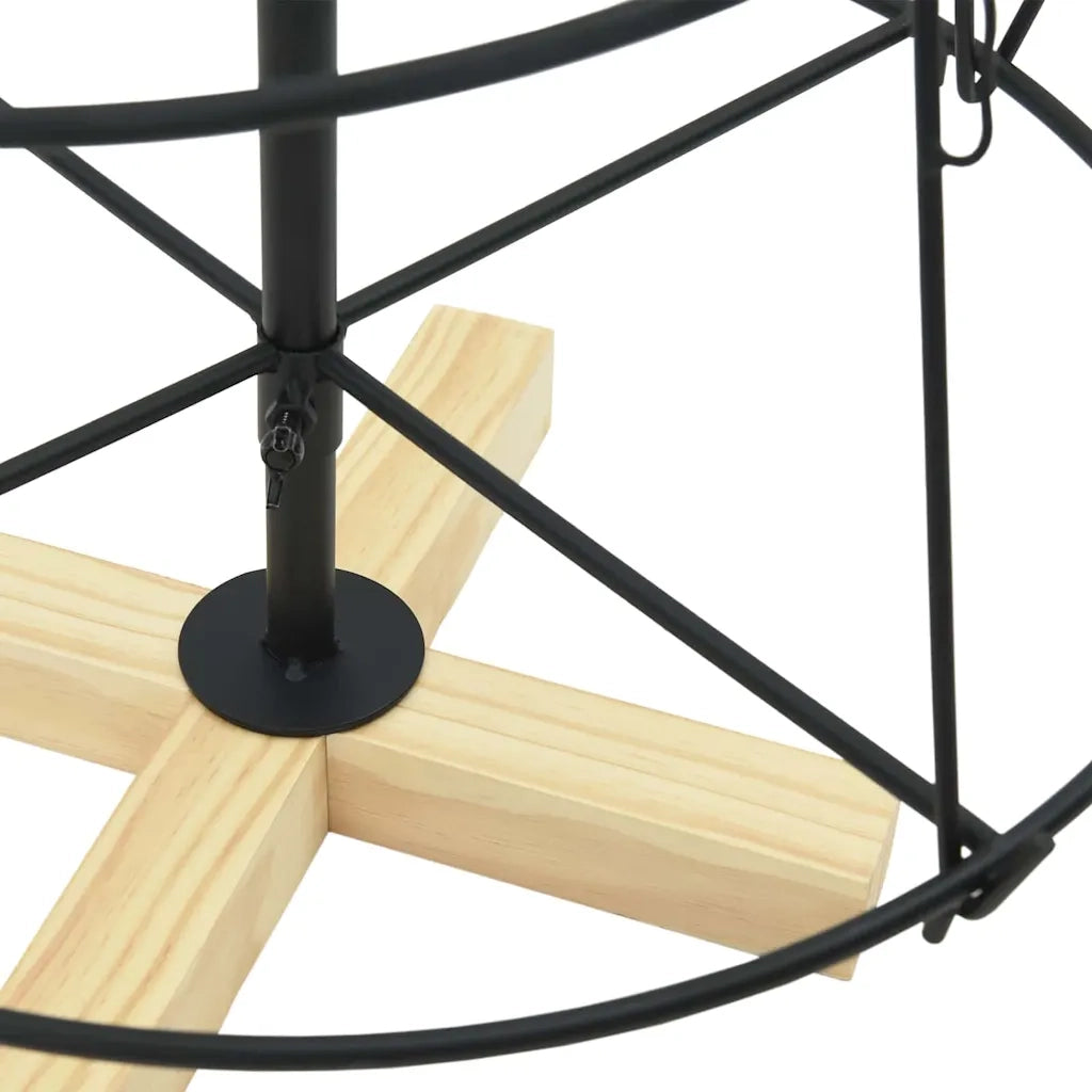 Albero a Cono di Natale con supporto Nero 126 cm Acciaio 42019159