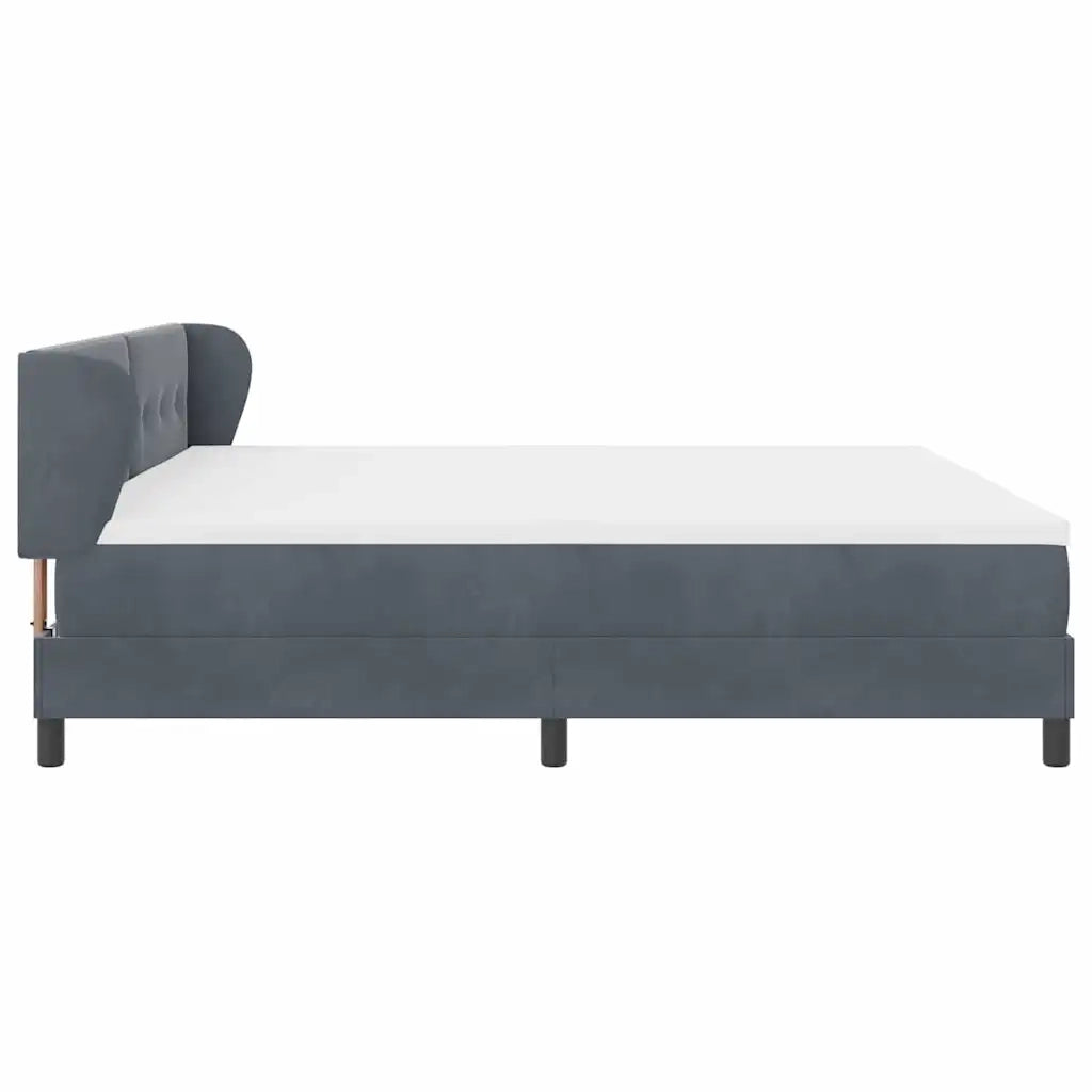 Letto a molle con materasso Grigio scuro 200 x 200 cm Velluto 3340407