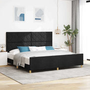Struttura del letto con testiera Nero 200 x 200 cm Tessuto 3344832