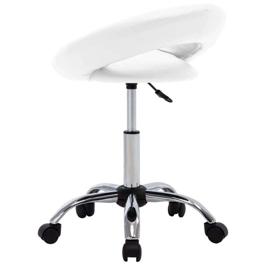 Sedia da Lavoro con Ruote Bianca in Similpelle 323663