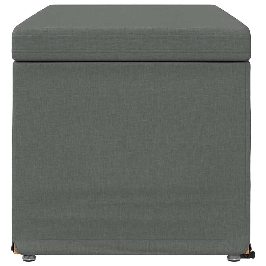 Pouf Grigio scuro Tessuto e Legno Ingegnerizzato 876774