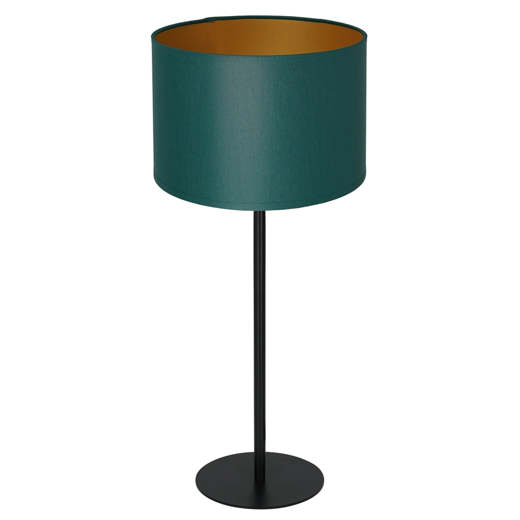 Lampada da tavolo nera 56cm paralume verde oro Arden