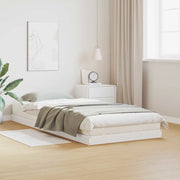 Struttura letto a terra-Giroletto Bianco 100 x 210 cm Pino massello