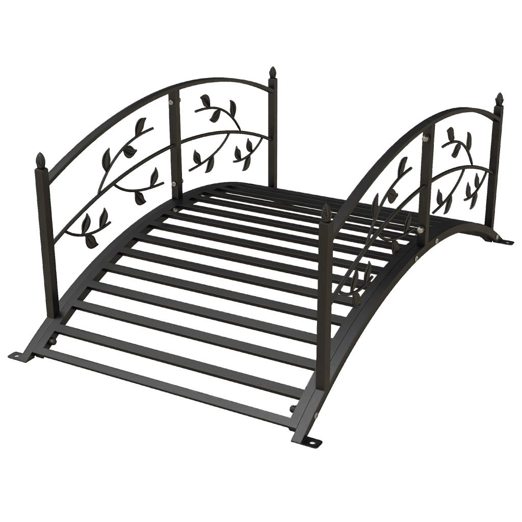 Ponticello da giardino per laghetto ¨C Minimal ¨C nero acciaio 119x67x47 cm