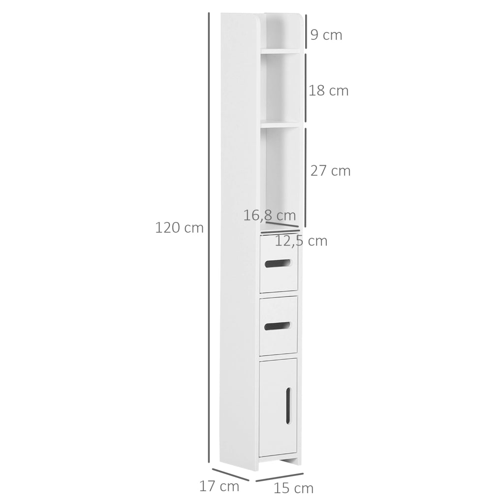 Colonna Bagno ¨C Minimal ¨C Bianco 15x17x120 cm