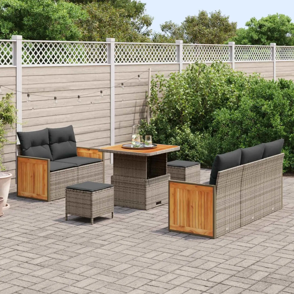 Set Divano da Giardino con cuscino 8 pcs Grigio 3363118