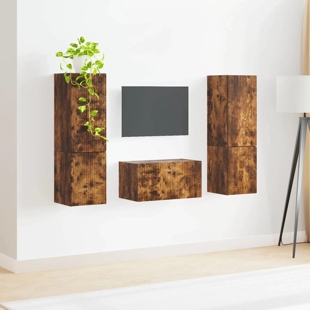 Set mobile TV 5 pcs Rovere fumé Legno multistrato 3409101