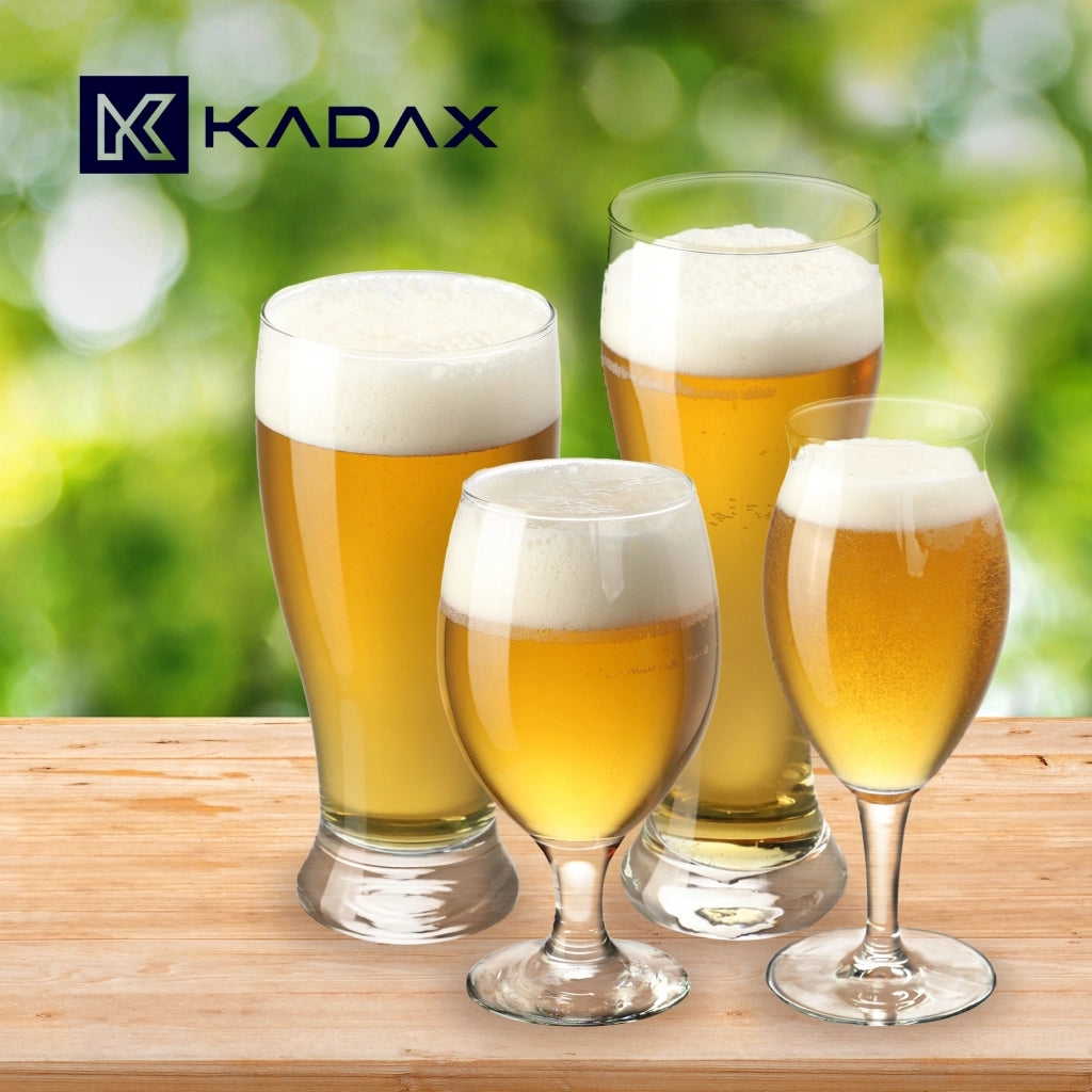 Boccale da birra KADAX, bicchiere da birra, calice alto in vetro, 410 ml, 2 pezzi