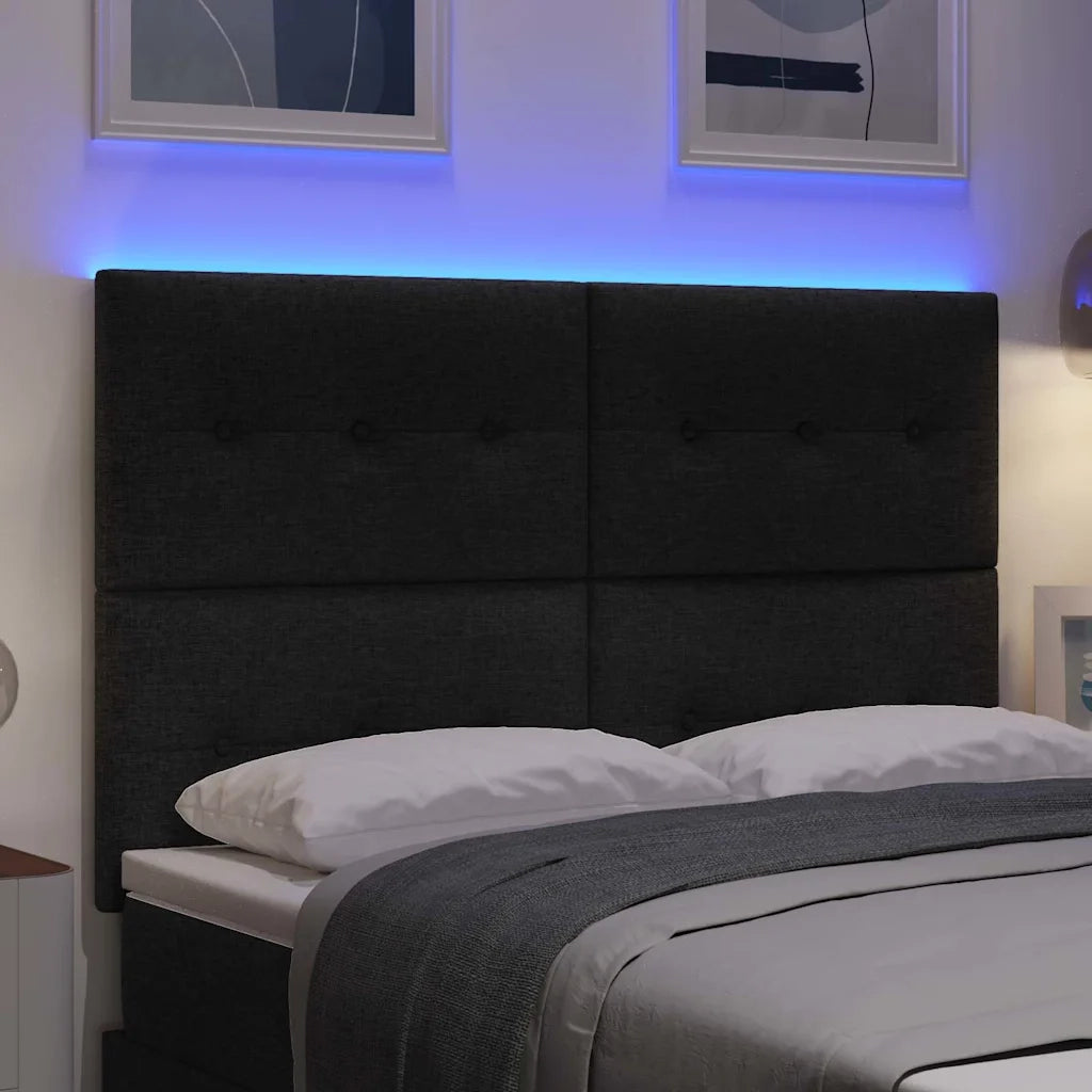 Testiera LED con strisce LED con testiera Nero 160 cm Tessuto 3338438