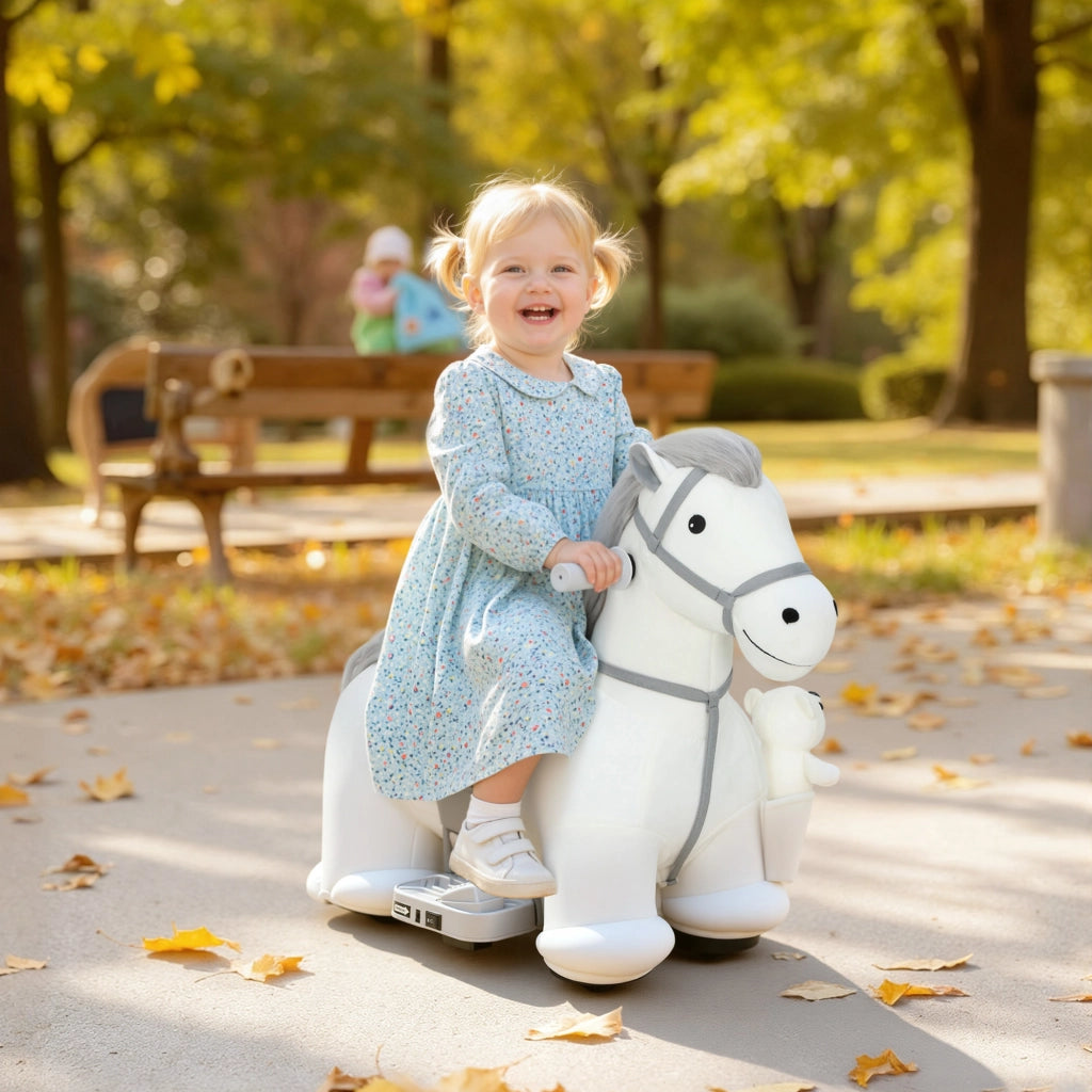 Cavallo a Dondolo Elettrico ¨C Minimal ¨C Bianco