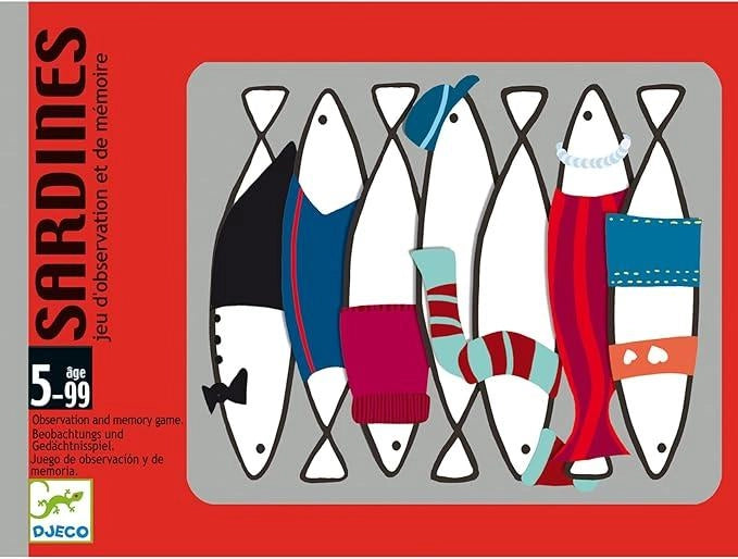 Carte Sardines Gioco di osservazione e memoria,Djecko,Eta 5-99 anni