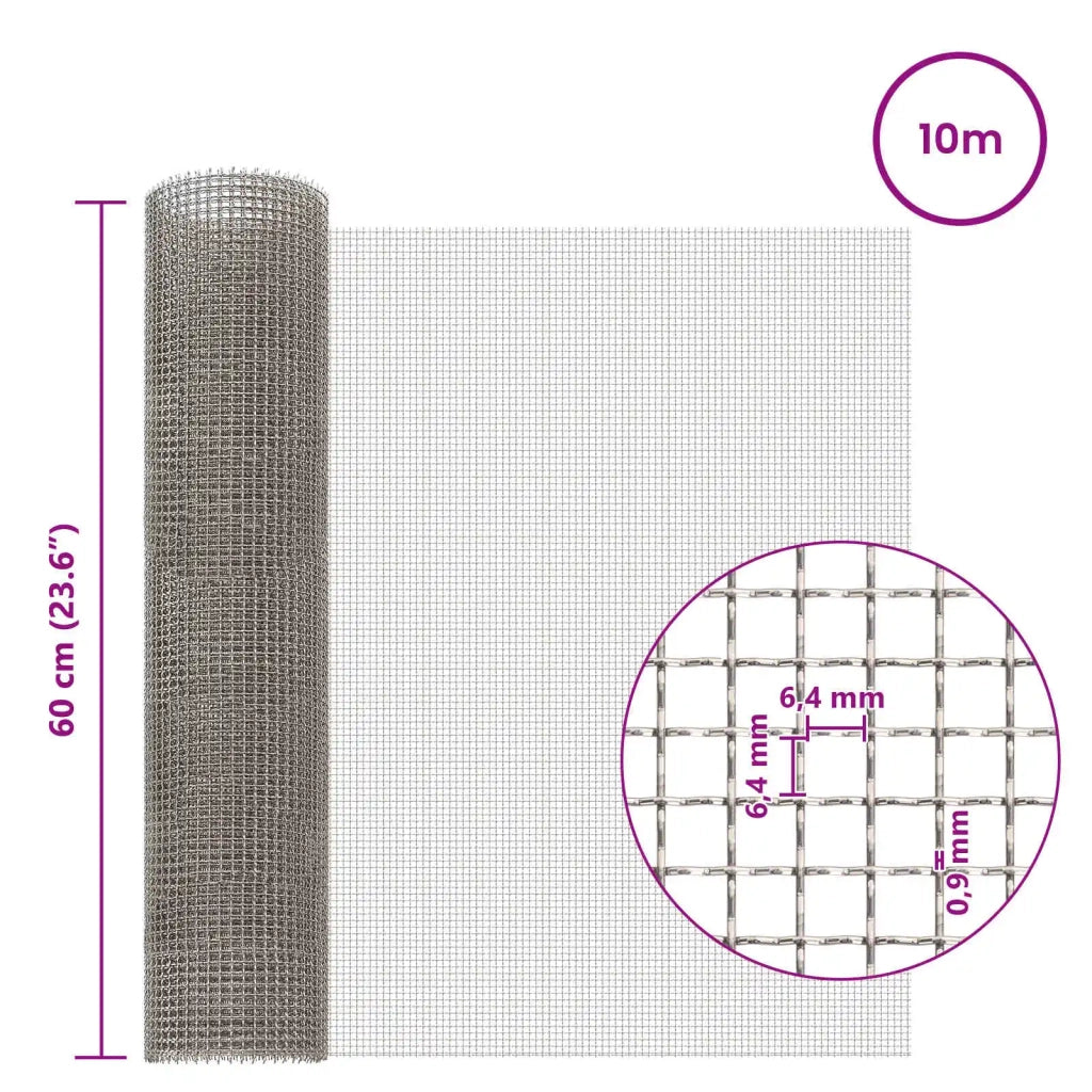 Rete per schermatura 60 x 1000 cm 3 Mesh Argento 42039634