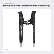 Cinturino per la macchina fotografica con chiusura rapida - Cinturino per la spalla doppia - Piastrina morbida - Adattabile alle macchine fotografiche a specchio - Cinturino stabile con scatto rapido