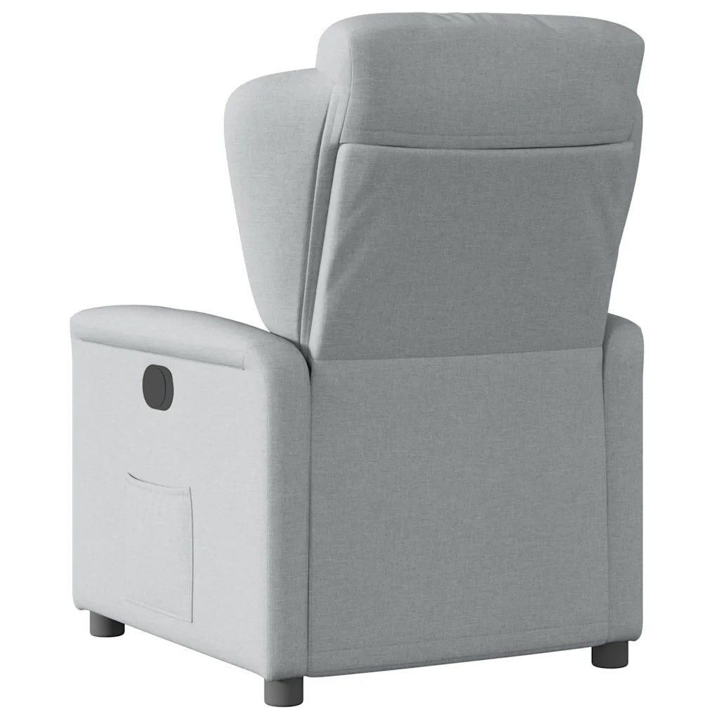 Poltrona | Sedia Relax Reclinabile in Tessuto Grigio Chiaro