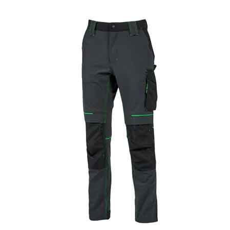 PANTALONE DA LAVORO 'ATOM' GRIGIO/VERDE Tg. L - UPOWER