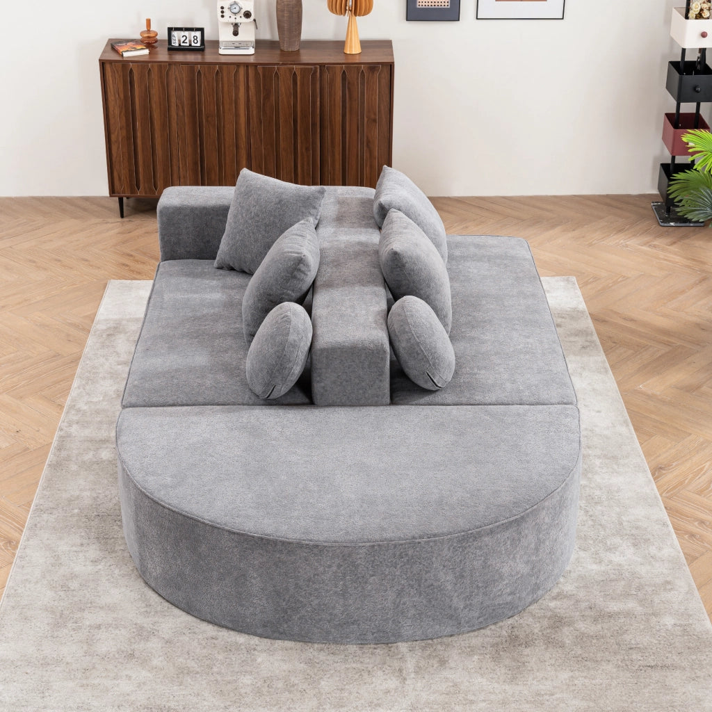 Sofa modulare senza ossa - Zephmum- Completamente compresso, segmentato, tessuto chenille