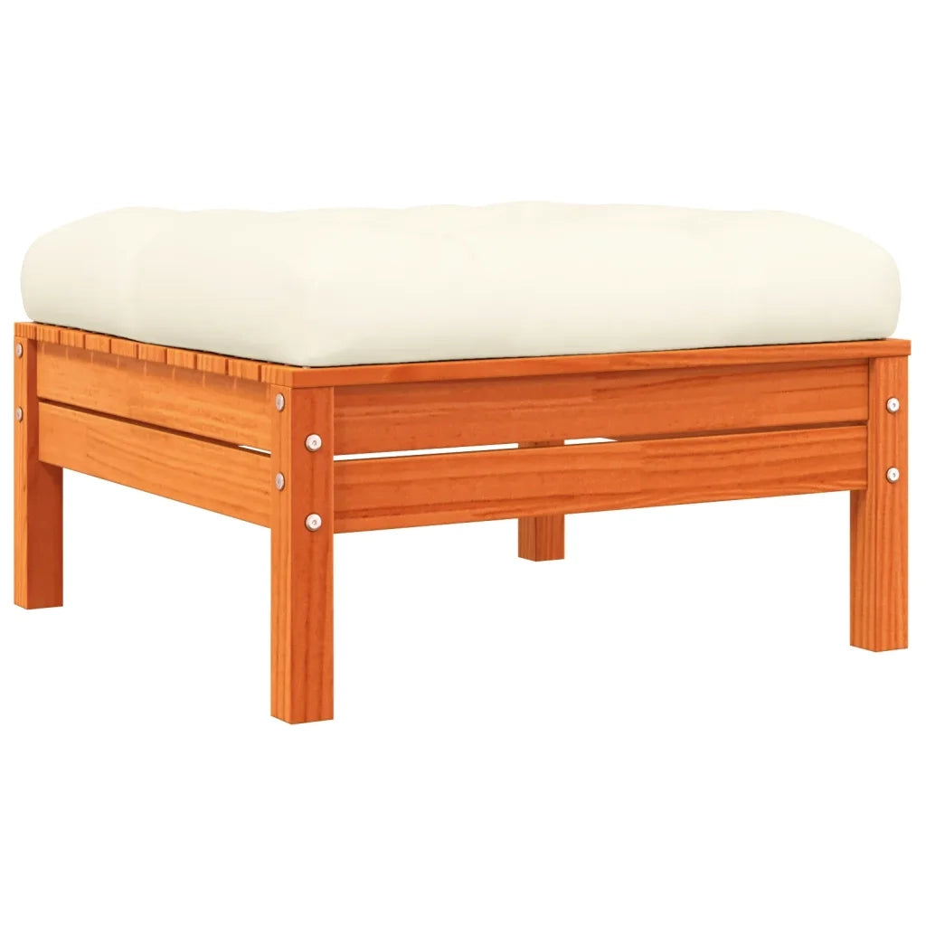 Set Divani Giardino 10pz con Cuscini Marrone Cera Massello Pino 3299600