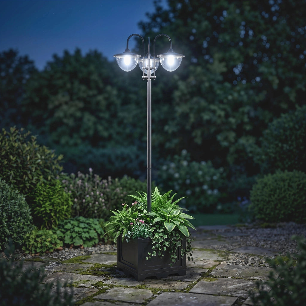 Lampada Solare da Giardino ¨C Minimal ¨C Nero 60x55x189 cm