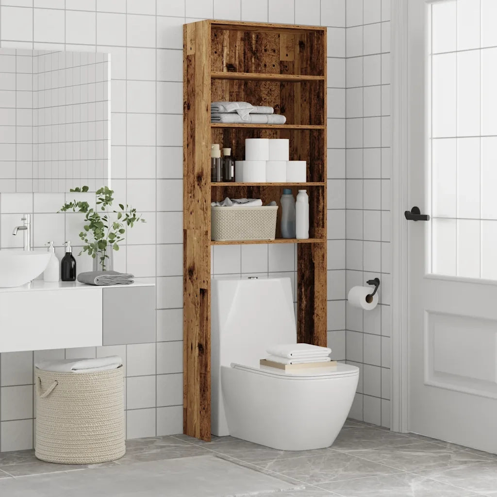 Mobile per Lavatrice Legno Antico 64x24x190 cm 856643