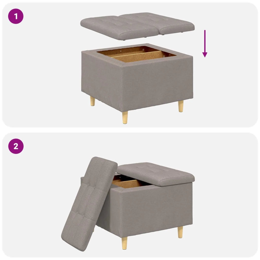 Pouf contenitore con cuscino Talpa 60 x 60 x 45 cm Tessuto 876822