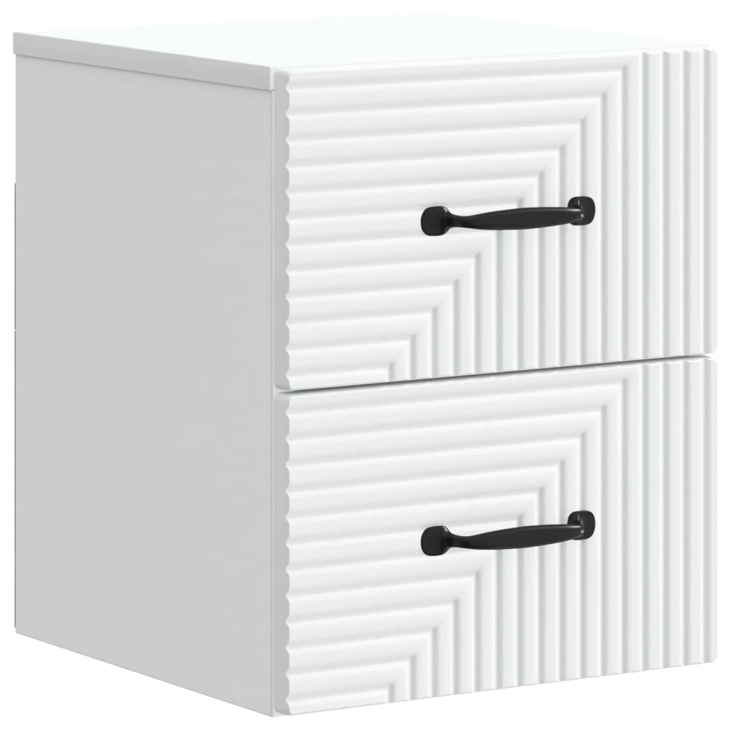 Mobiletto da notte a muro 2 pcs Bianco 34,5 x 33 x 40 cm 898636