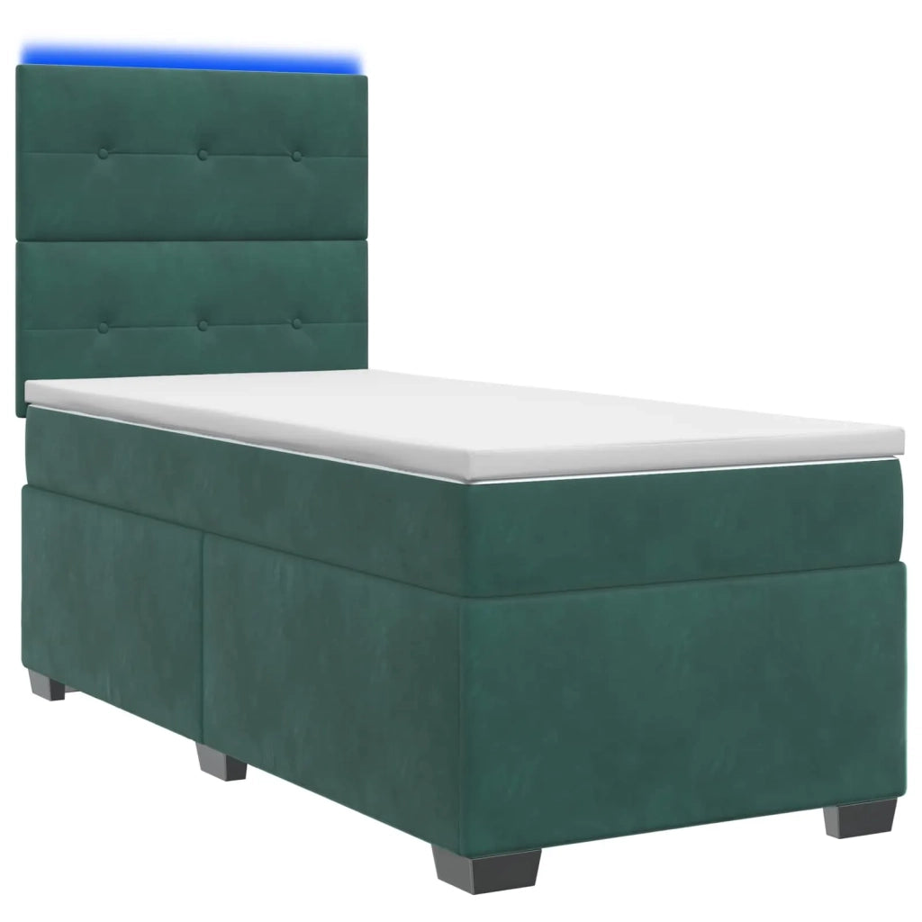 Letto box spring con materasso Verde Scuro 80 x 200 cm Velluto 3454997