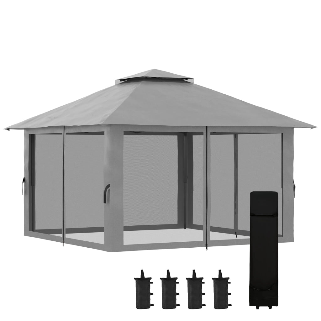 Tendone da giardino pieghevole ¨C Minimal ¨C grigio 4x4 m