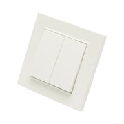 Interruttore doppio, bianco, da incasso, 220V, 10AX, ABS 80x80mm