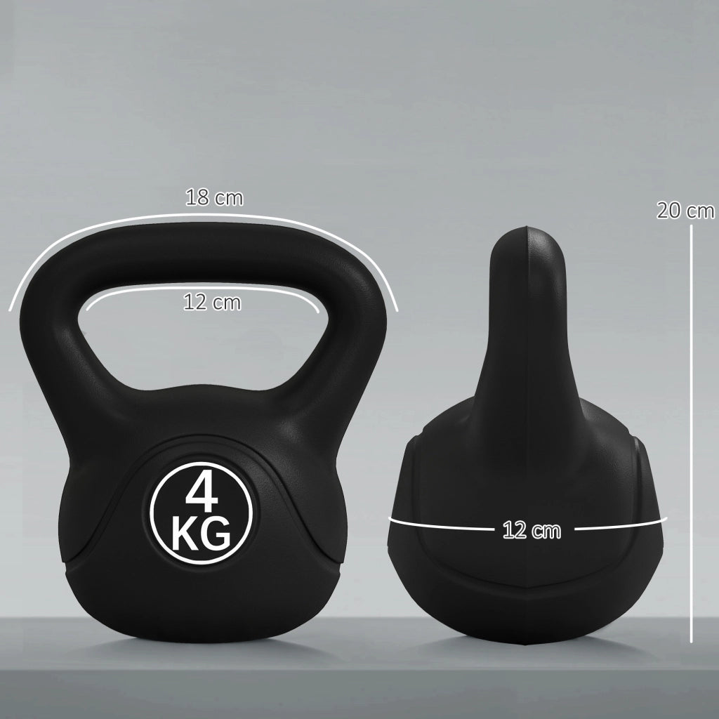 Kettlebell 4 kg ¨C Minimal ¨C Nero 18x12x20 cm