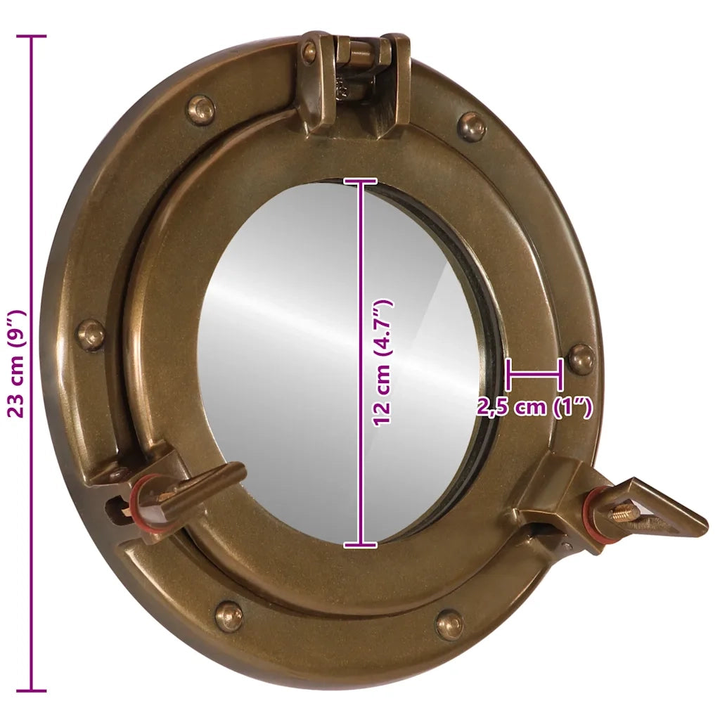 Specchio da Parete | Specchio decorativo Design Obl¨° ?23 cm in Alluminio e Vetro