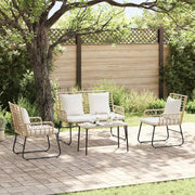 Set di Mobili da Giardino 4 pcs Nero e antracite polyrattan