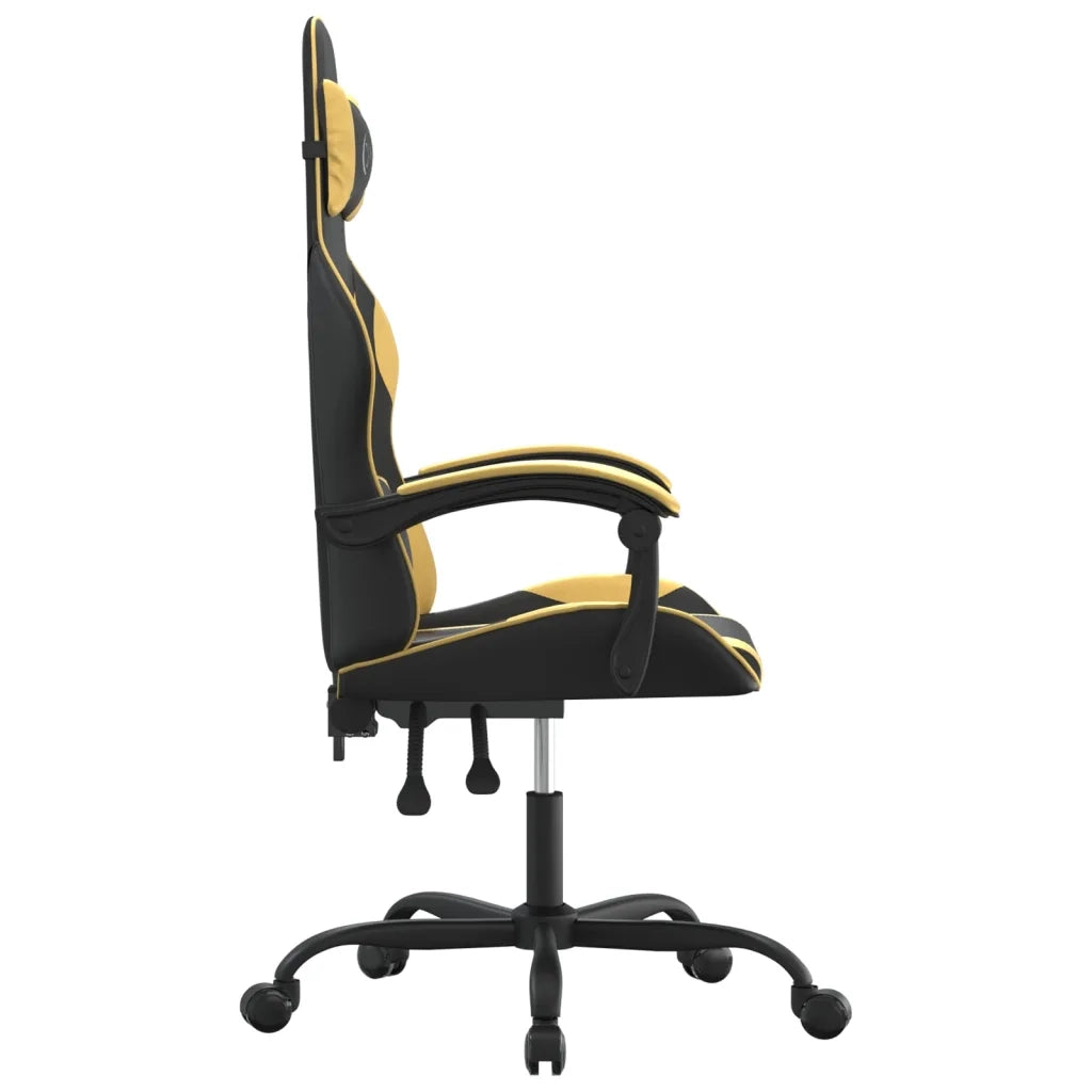 Sedia da Gaming Girevole Nera e Oro in Similpelle 349569