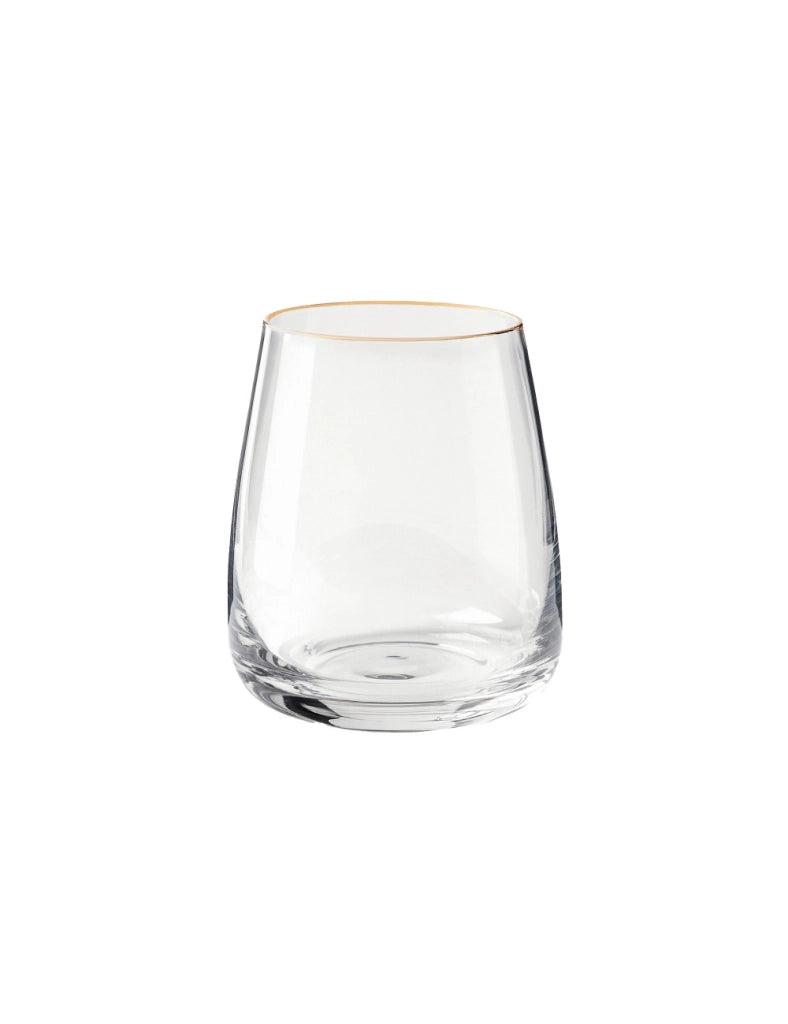 Bicchieri gold vetro, set 6 pezzi