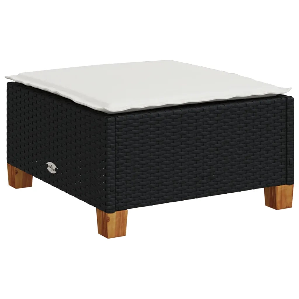 Set Divani da Giardino con Cuscini 8 pz Nero in Polyrattan 3261941