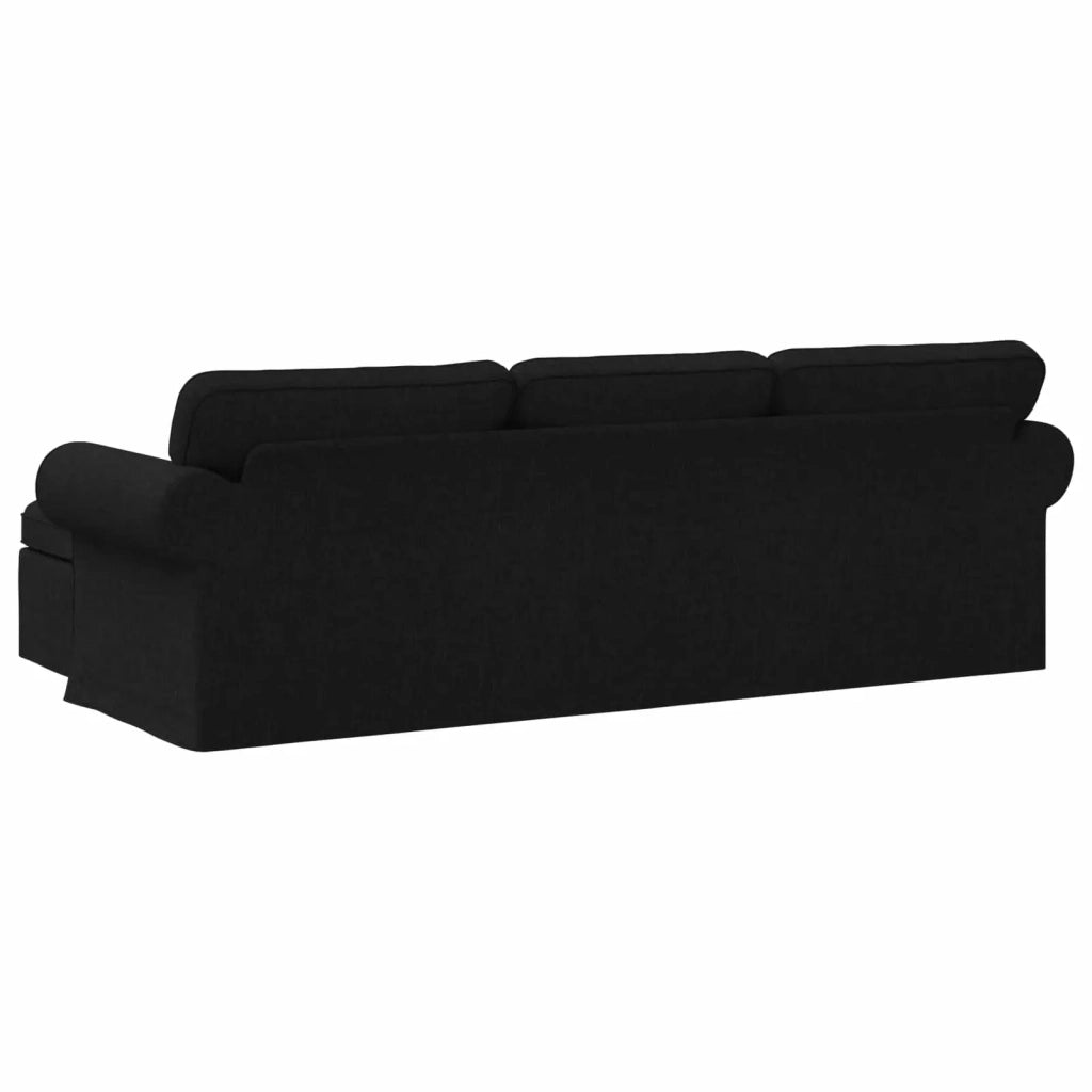 Divano Nero 215 x 138 x 80 cm Tessuto