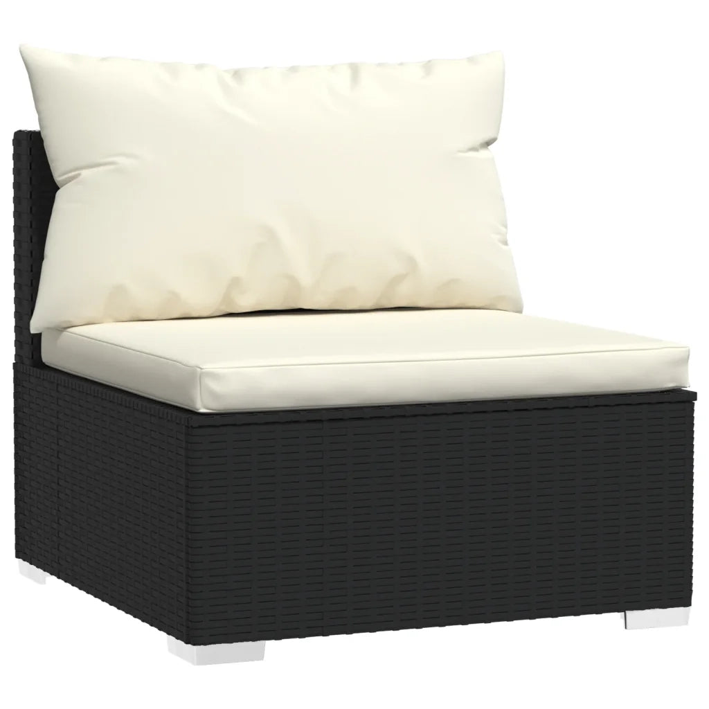 Set Divani da Giardino 11 pz con Cuscini in Polyrattan Nero 3102687