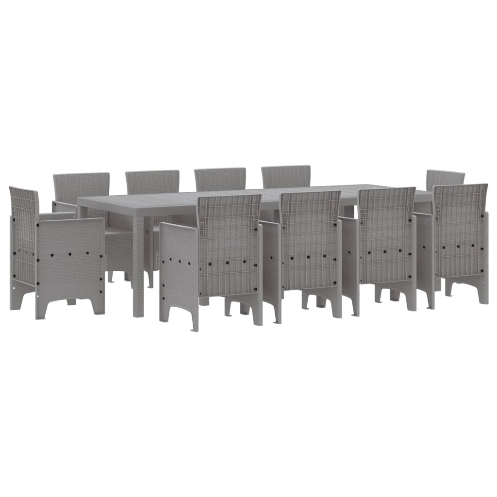 Set da Pranzo per Giardino 11 pcs Grigio chiaro Polipropilene 3378607