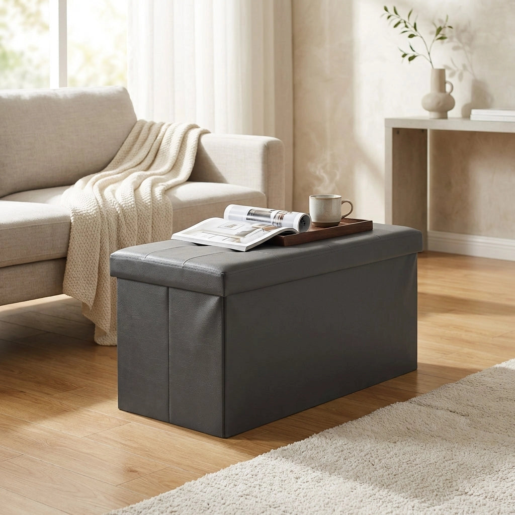 Pouf contenitore in similpelle - HARRIS