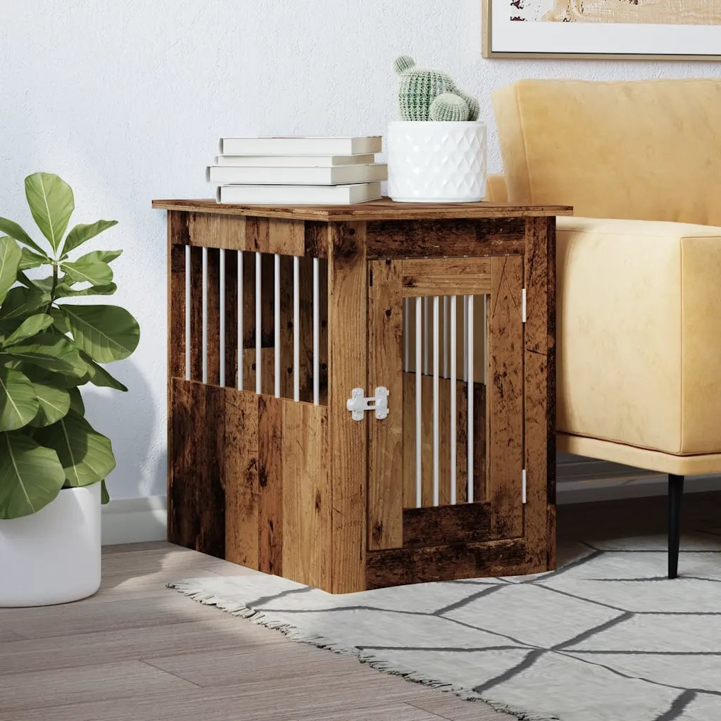 Gabbia Cani da Arredamento Legno Antico Legno Multistrato 857636