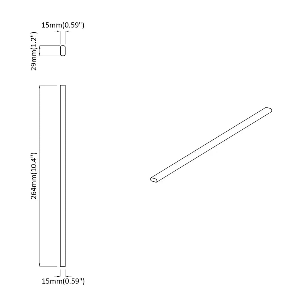 Asta per armadio 2 pcs Argento 264 x 15 x 29 mm 864877