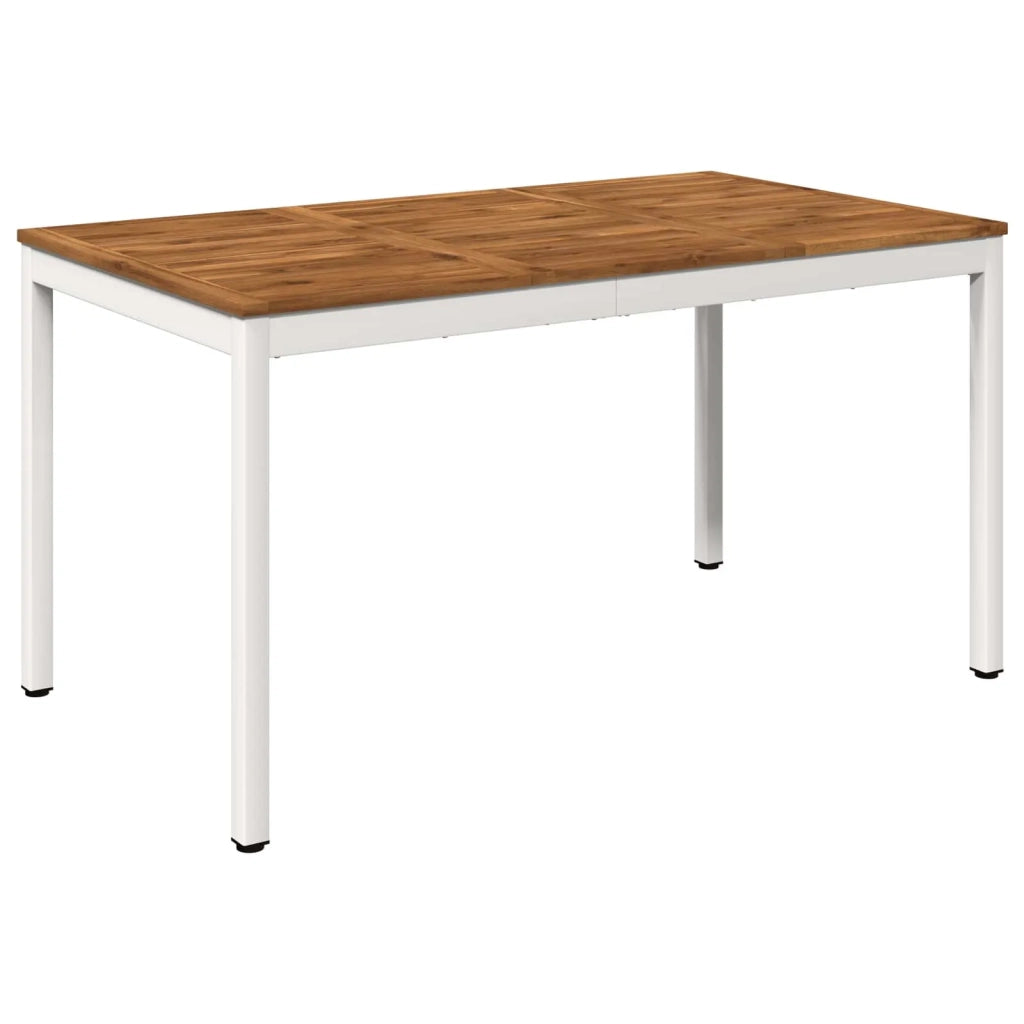 Tavolo da cena da giardino Naturale e Bianco 141 x 80,5 x 75 cm 901320