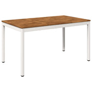 Tavolo da cena da giardino Naturale e Bianco 141 x 80,5 x 75 cm 901320