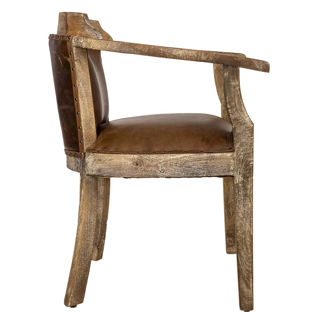 Poltrona imbottita in legno marrone 57x58x85h