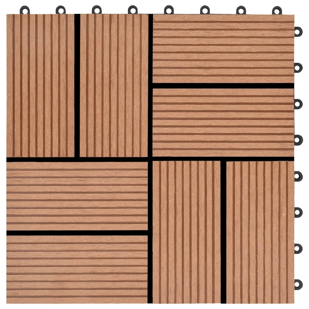 Piastrella per Decking 11 pcs Marrone 30 x 30 cm WPC 42046674